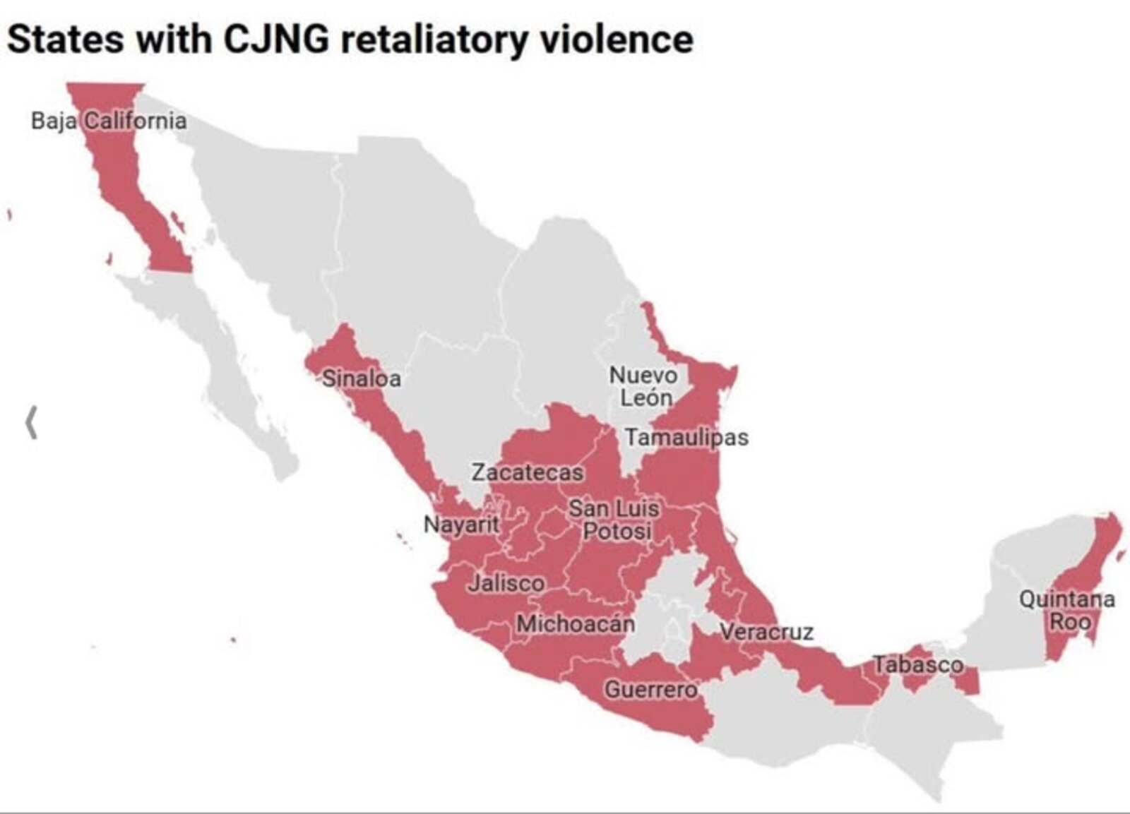El mapa nacional de los daños